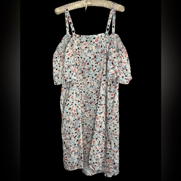 Torrid Mini Challis Cold Shoulder Trapeze Dress Sz 0 - Picture 8 of 9